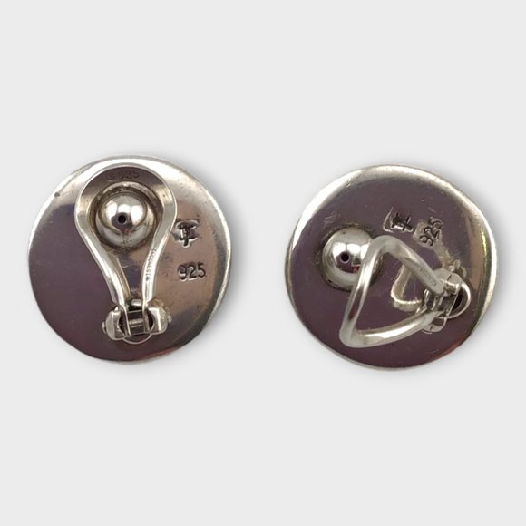 Vintage John Hardy Basketweave Earrings 925 Sterling Silver Signed - Picture 4 of 9